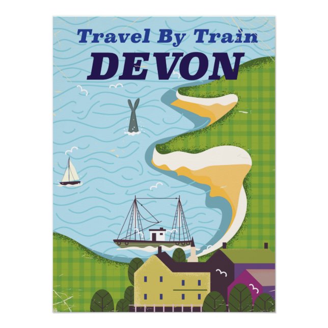 Pôster Viagem de Trem Devon (Frente)