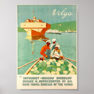 Poster Viagem de Vintage Volga