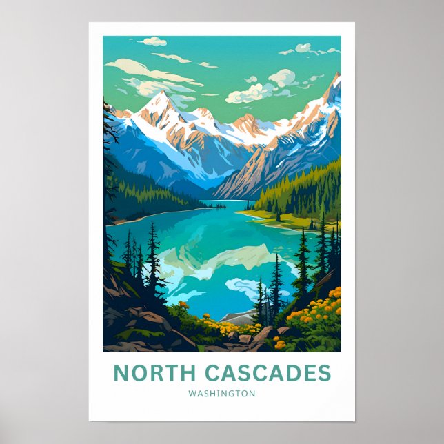 Poster Viagem de Washington em Cascades do Norte (Frente)