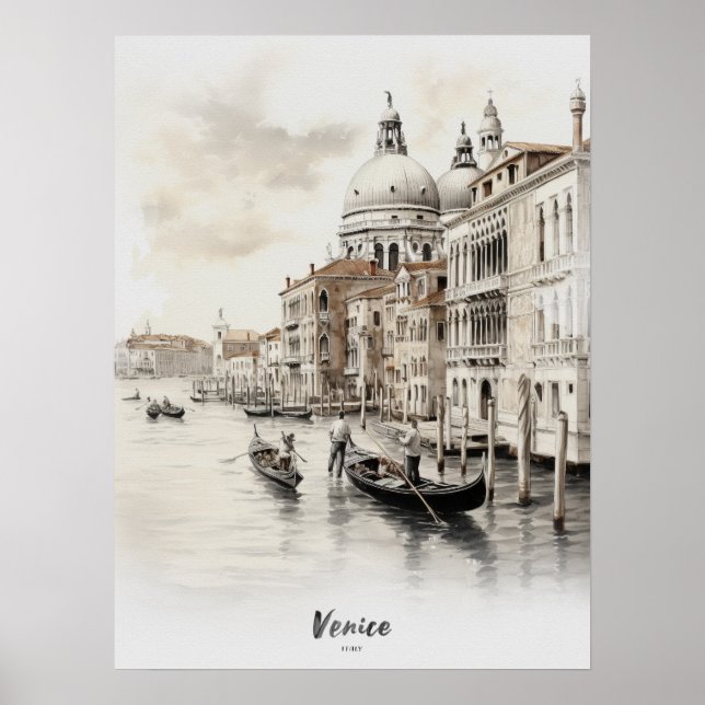 Poster Viagem Destino Venice Wall Art (Frente)