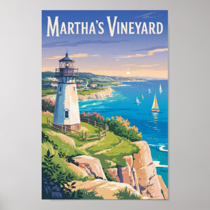 Poster Viagem do Farol de Massachusetts da Martha