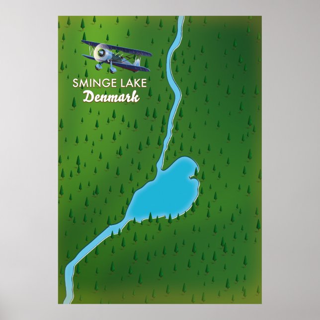 Poster Viagem do Lago Sminge Dinamarca (Frente)