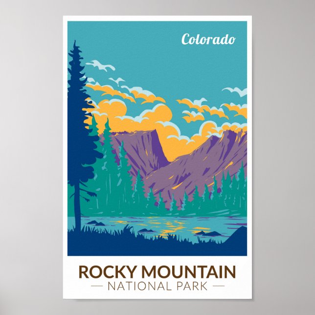 Poster Viagem do Parque Nacional da Montanha Rocky Teton  (Frente)