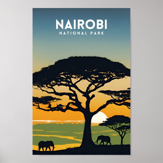 Poster Viagem do Parque Nacional de Nairobi (Frente)
