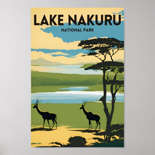 Poster Viagem do Parque Nacional do Lago Nakuru (Frente)