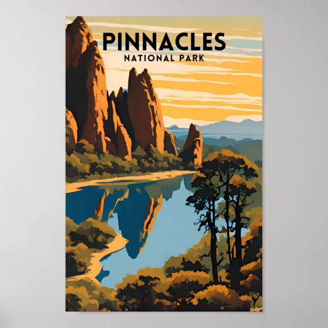 Poster Viagem do Parque Nacional Pinnacle (Frente)