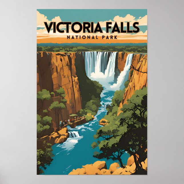 Poster Viagem do Parque Nacional Victoria Falls (Frente)