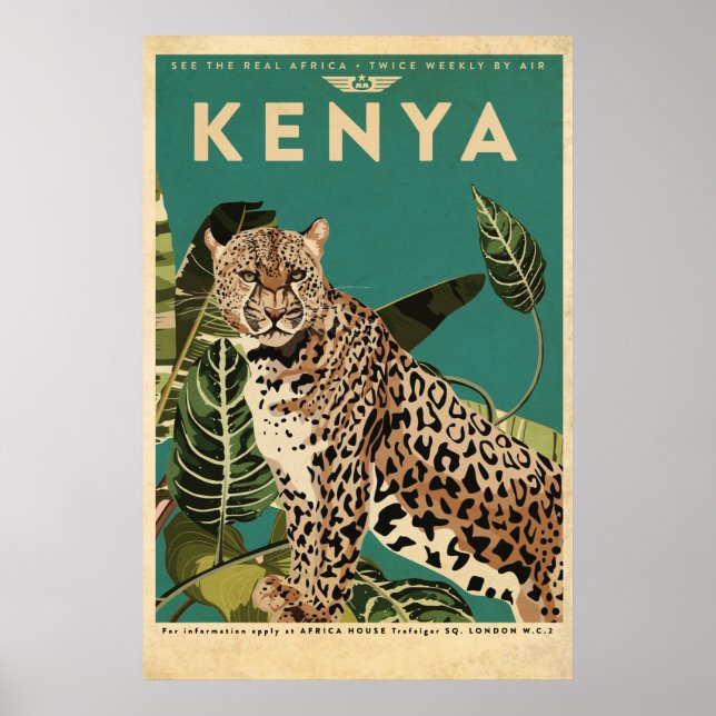 Poster Viagem do Quénia-Leopardo (Frente)
