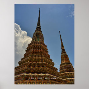 Poster Viagem do templo Pho Stupa Padoga Tailândia
