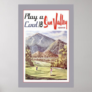 Pôster Viagem dos esportes do golfe de Sun Valley do