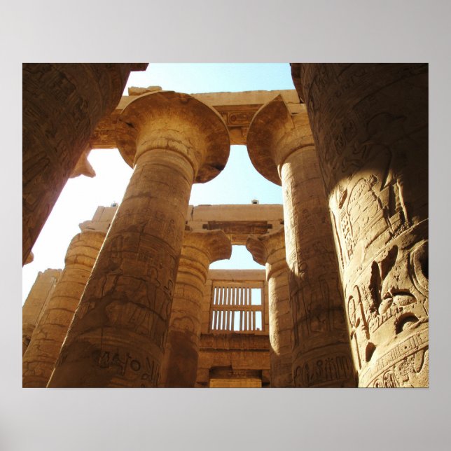Poster Viagem dos hieróglifos do templo de Karnak no Egit (Frente)