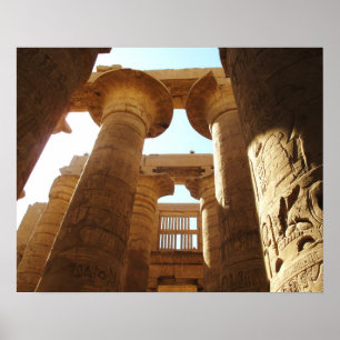 Poster Viagem dos hieroglyphics do templo de Egipto