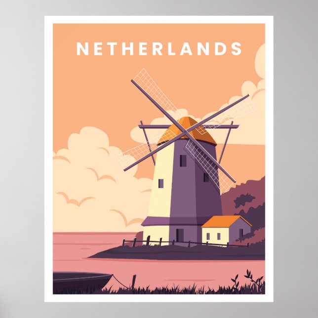 Poster Viagem dos Países Baixos (Frente)