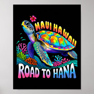 Poster Viagem em grupo de férias Maui Havaiano Tartaruga