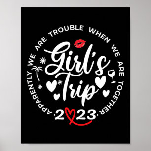 Poster Viagem engraçada das meninas correspondendo ao fim