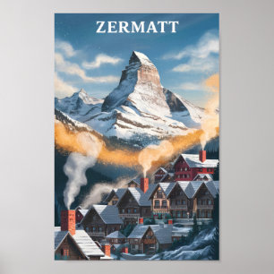 Poster Viagem Familiar da Suiça Zermatt