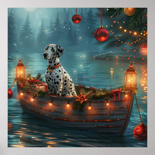 Poster Viagem Festiva de Natal Dálmata (Frente)