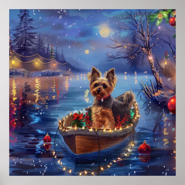 Poster Viagem Festiva de Natal de Biewer Terrier (Frente)