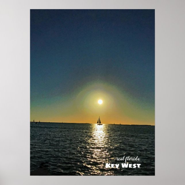 Poster Viagem | Flórida - Key West Sailboat Sunset (Frente)