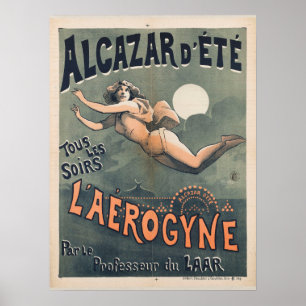 Poster Viagem francês Alcazar d'Société Aerogyne Vinta