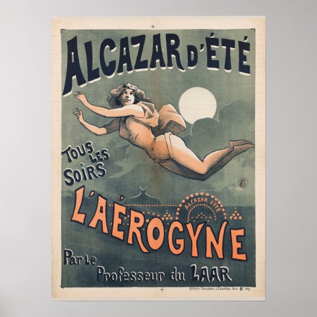 Poster Viagem francês Alcazar d'Société Aerogyne Vintage (Frente)