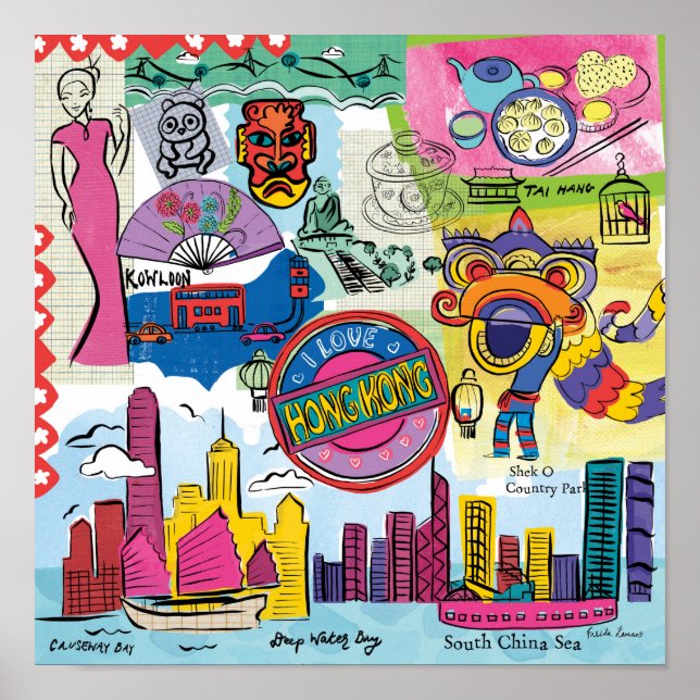 Poster Viagem global - Hong Kong (Frente)