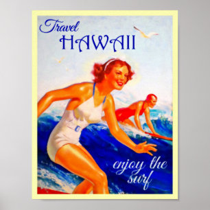 Poster Viagem Hawaii Vintage
