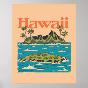 Poster Viagem Hawaii Vintage 1950