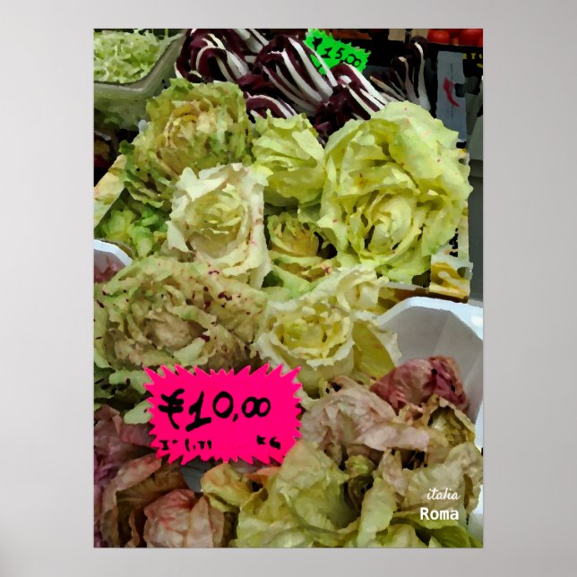 Poster Viagem Itália - Roma, Mercado dos Agricultores (Frente)