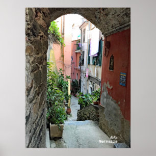 Poster Viagem Itália - Ruas Cinque Terre Vernazza