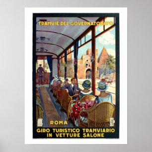 Poster Viagem italiano do 1920 de Roma do vintage