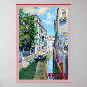 Pôster Viagem italiano do vintage do ~ de Venezia