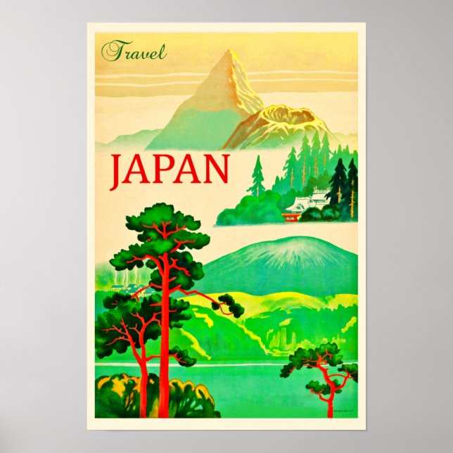 Poster Viagem Japan Vintage (Frente)