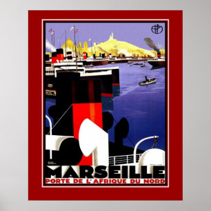 Poster Viagem Marselha France dos posteres vintage
