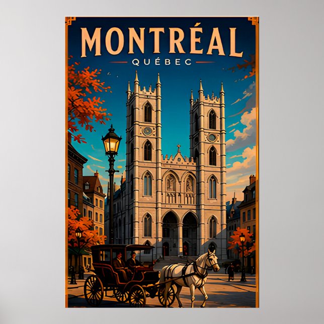 Poster ⛪ Viagem Montreal Quebec Retro 🇨🇦 (Frente)