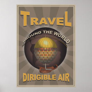 Pôster Viagem mundial de Steampunk Air Steampunk