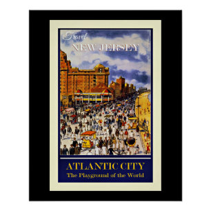 Pôster Viagem New Jersey, Atlantic City,