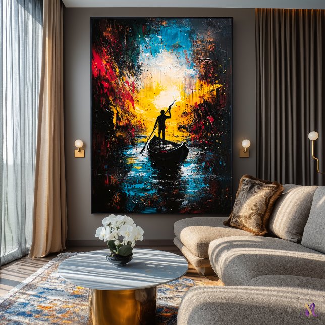 Poster Viagem para a Luz – Rio Abstrato Expressionista (Criador carregado)