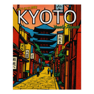 Pôster Viagem para Kyoto Japão Pagoda Yasaka