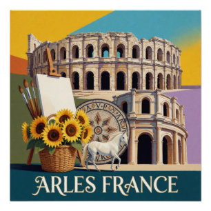 Pôster Viagem pela Cidade Histórica de Arles França