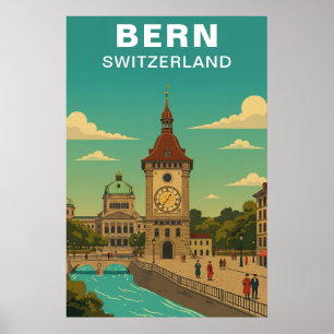 Poster Viagem pela Cidade Medieval Histórica Antiga de Be