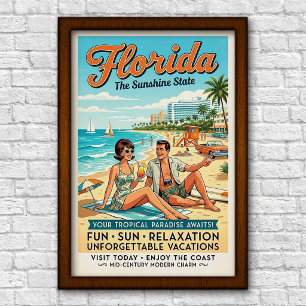 Poster Viagem pela Flórida dos anos 60