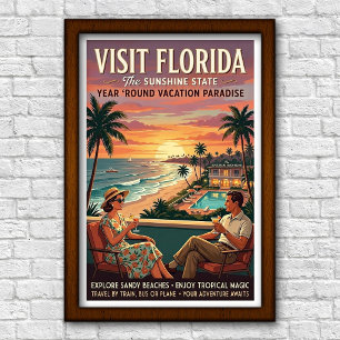 Poster Viagem pela Flórida dos anos 60