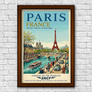 Poster Viagem pela Paris, França dos anos 60