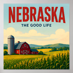 Poster Viagem pelas Grandes Planícies de Nebraska e Sandh