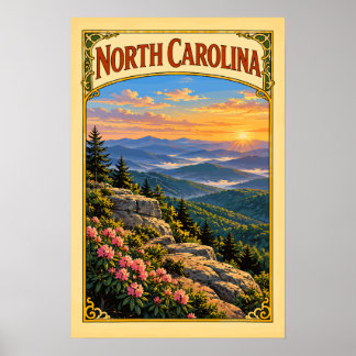Poster Viagem pelas Montanhas Blue Ridge da Carolina do N