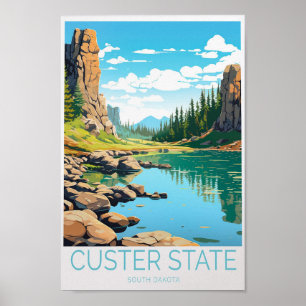Poster Viagem Personalizado de Dakota do Sul do Estado Cu