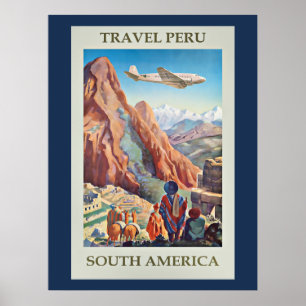 Poster Viagem Peru, América do Sul,