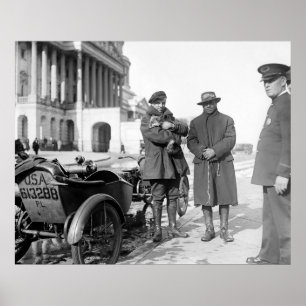 Pôster Viagem por estrada 1918 da motocicleta