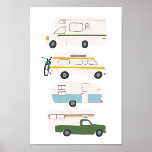 Poster VIAGEM POR ESTRADA! Reboque do vanlife rv de